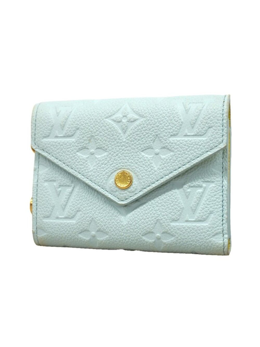 Louis Vuitton Trifold Wallet Monogram Empreinte Portefeuille Victorine Sky Blue